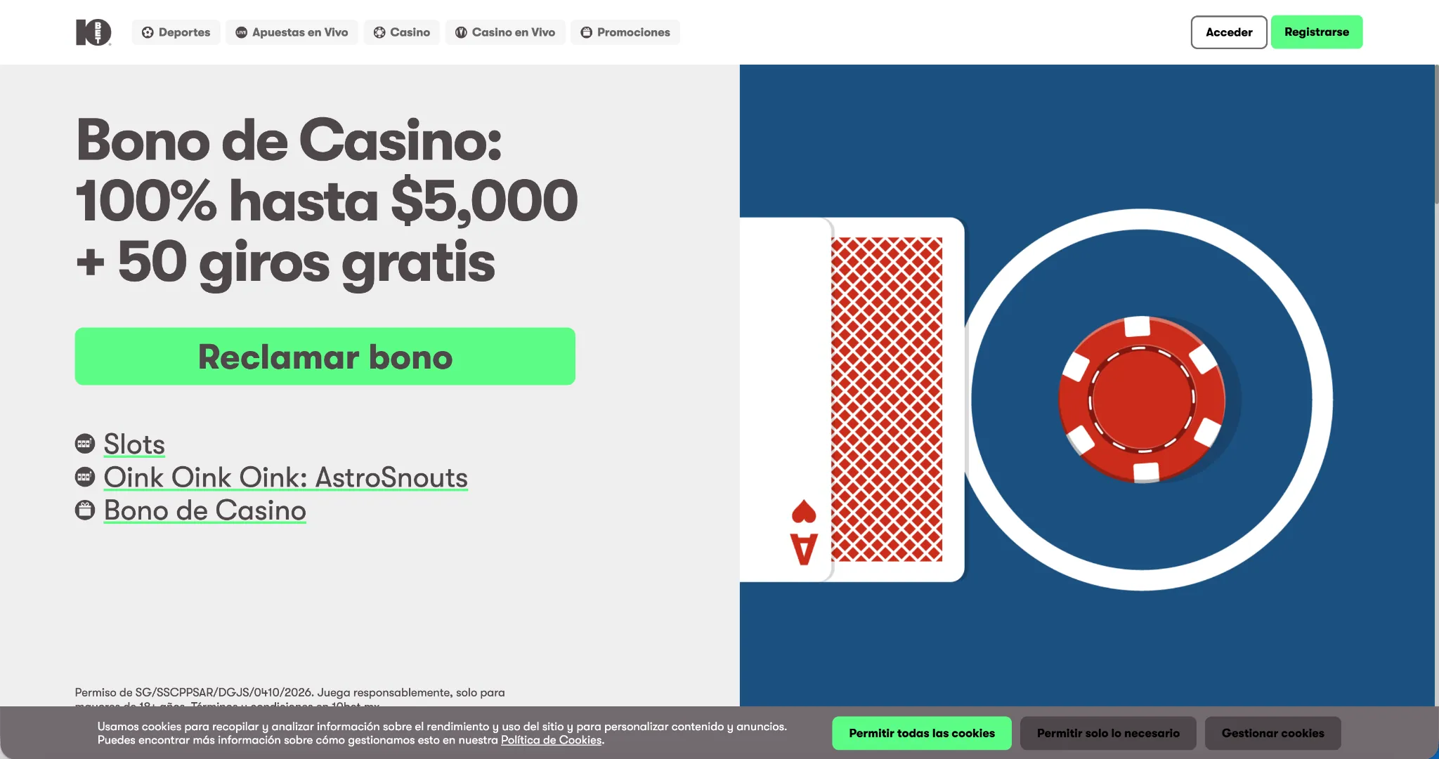 Página de inicio de 10bet – casino con retiro inmediato México