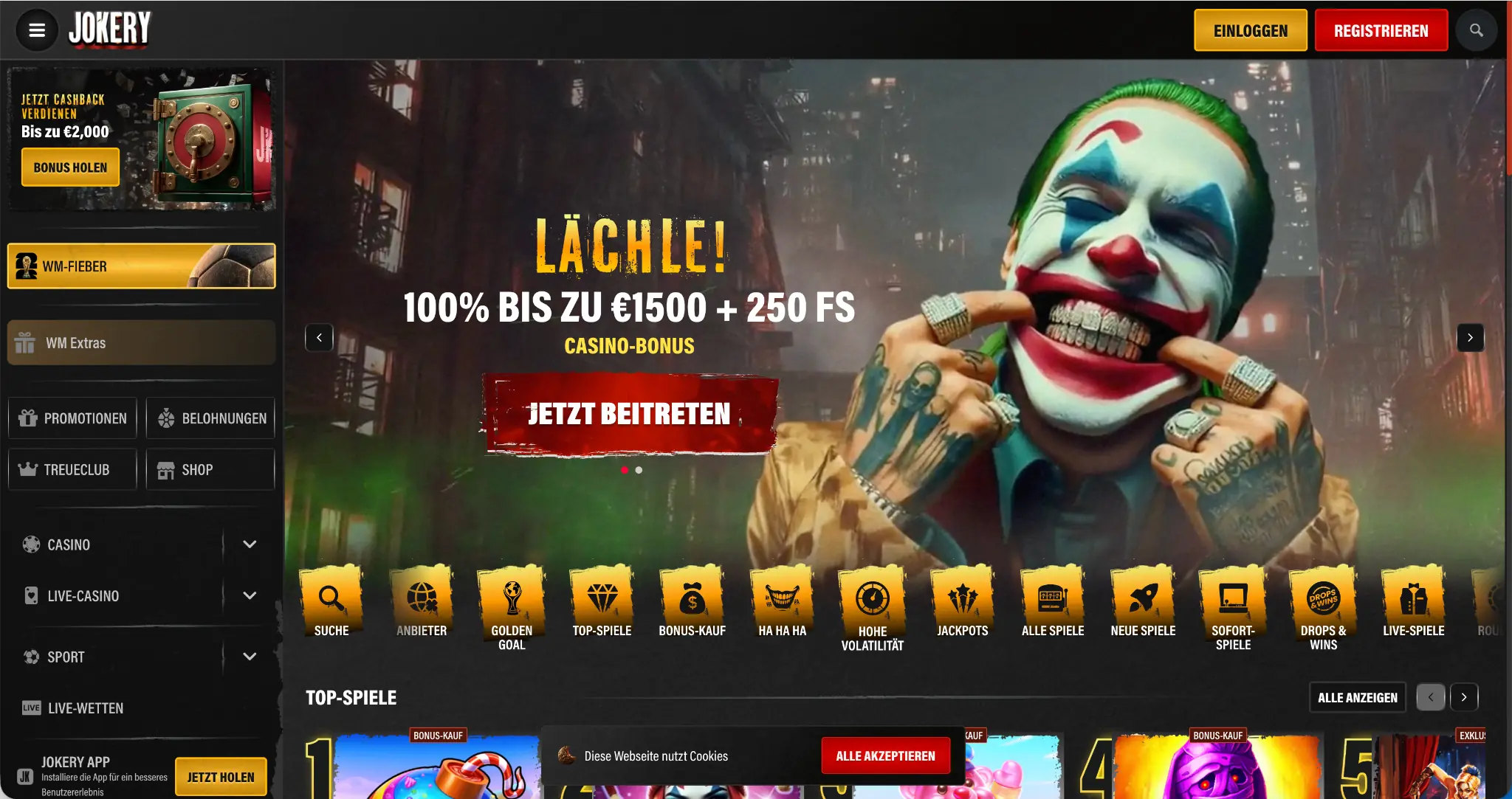 Jokery Startseite – Online Casino mit schneller Auszahlung