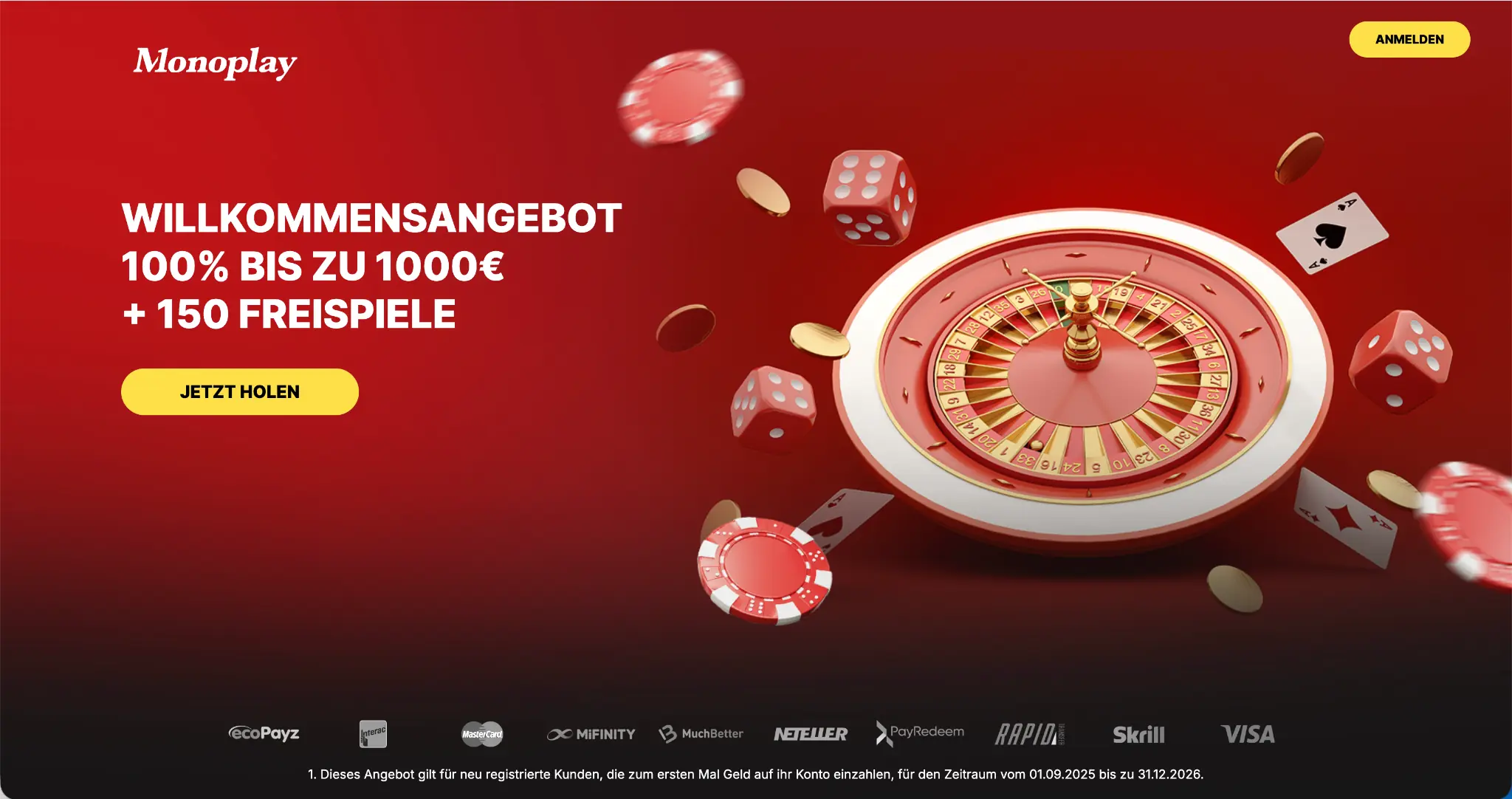 Monoplay Startseite – Online Casino mit schneller Auszahlung