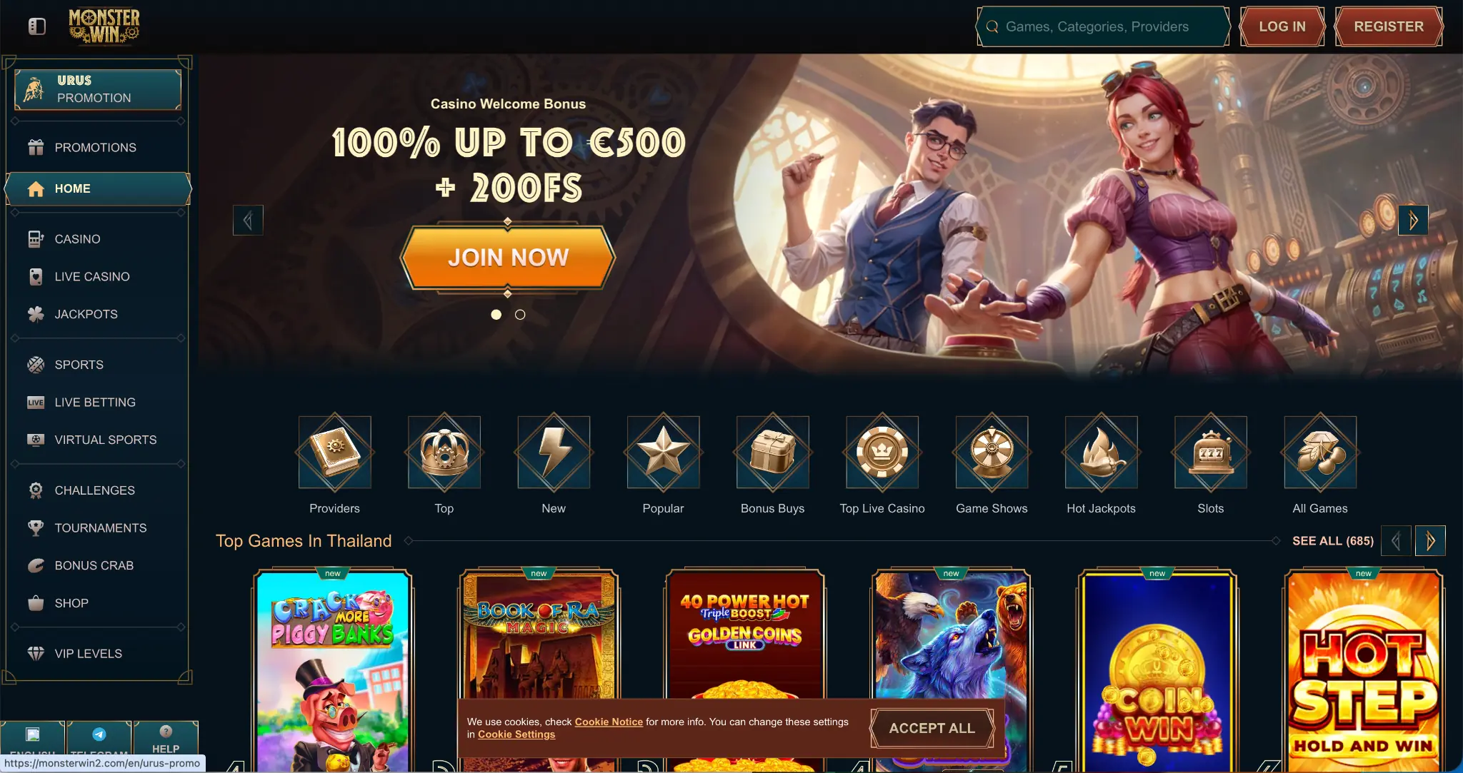 Monsterwin Startseite – Online Casino mit schneller Auszahlung