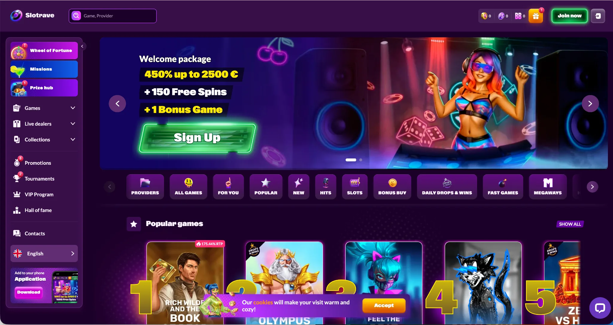 Slotrave homepage – fastest withdrawal online casino Canada