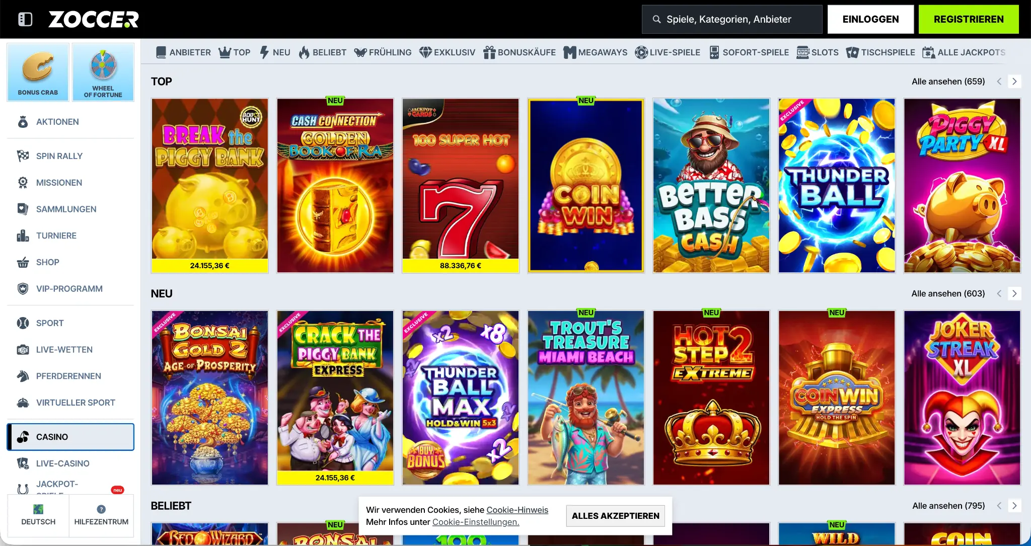 Zoccer Startseite – Online Casino mit schneller Auszahlung